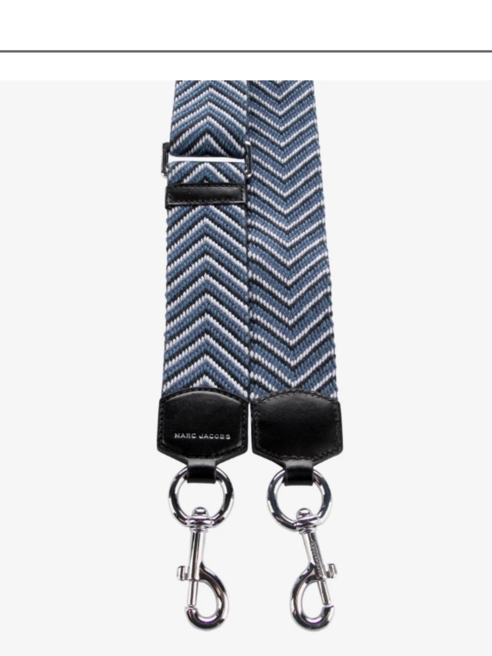 Marc Jacobs The Thin Arrow Webbing Bag Strap - Blue/White Chevron